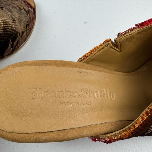 Firenze Studio Garbo Ombré Velvet Burnout Slip-On Mule Block Heel Size 9.5 Italy - Picture 11 of 11